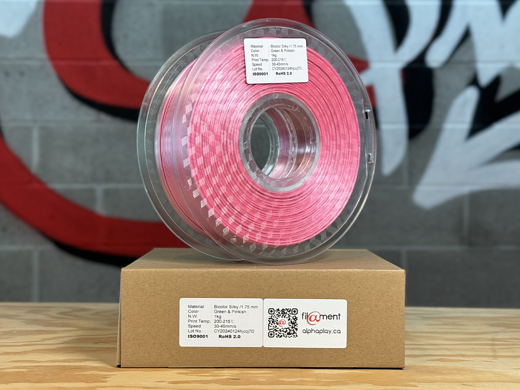 Filament PLA Silk Bicolor Green/Pinkish 1kg