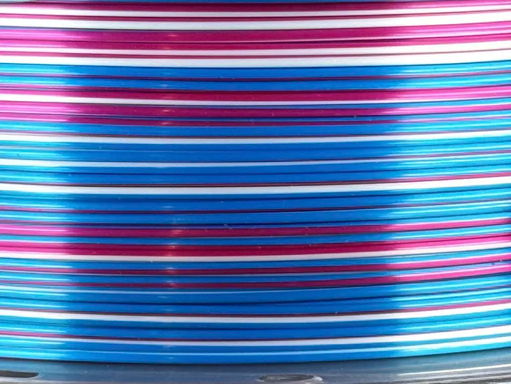 Filament PLA Silk Rainbow Candy Rose Red/White/Blue 1kg