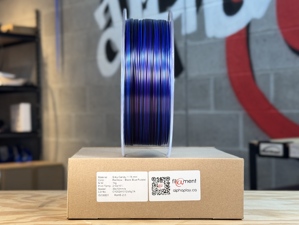 Filament PLA Silk Rainbow Candy Black/Blue/Purple 1kg