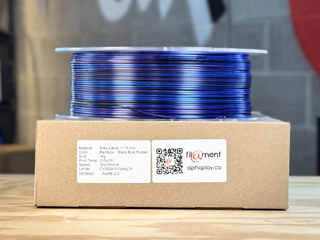 Filament PLA Silk Rainbow Candy Black/Blue/Purple 1kg